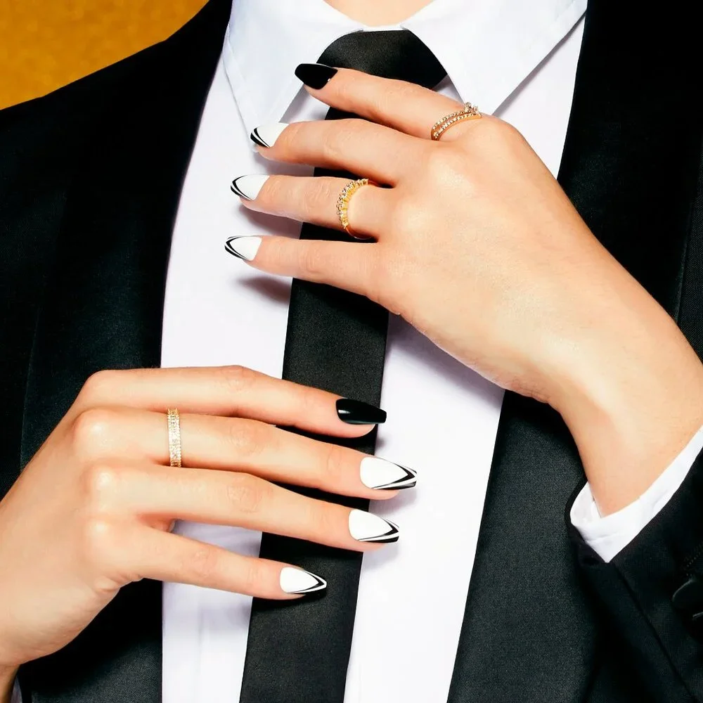 KISS ImPRESS Tom Bachik  Medium Length Nails / Tuxedo Nights